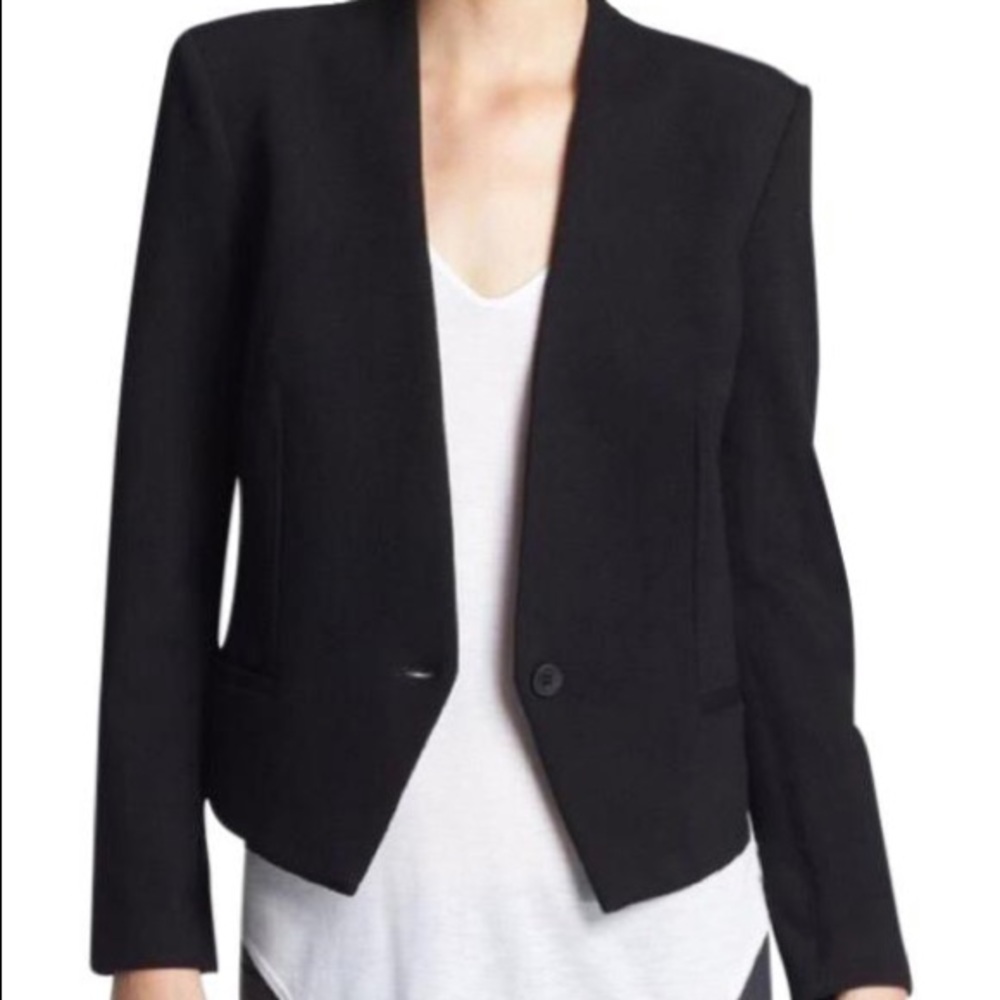 Helmet Lang Black Cropped Blazer Size 0 (XS)